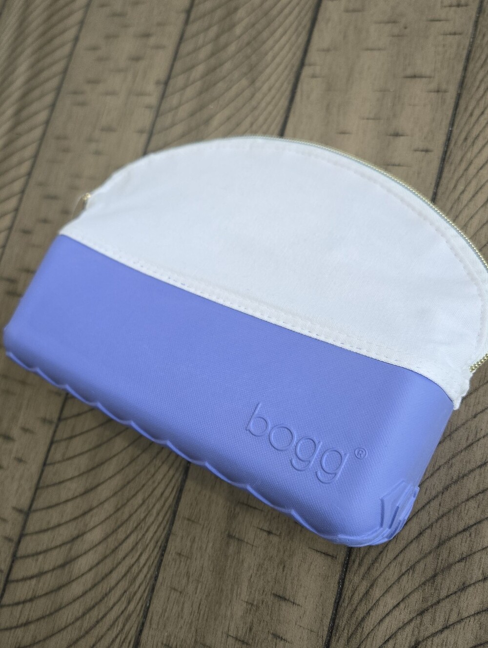 BOGG BAG Two-Tone White and Lavender Cosmetic Pouch